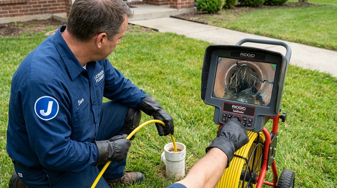 Sewer camera inspection being performed by Johns Plumbing LLC in Minoa